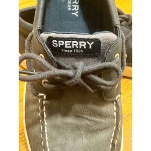 Sperry Top Sider Boys Cruise Boat Shoes Blue/Gray Memory‎ Foam Sz 4.5 Youth